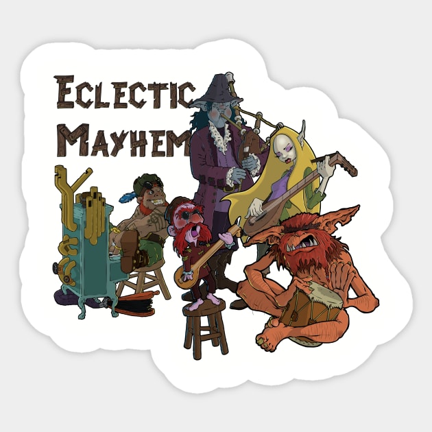 Eclectic Mayhem Sticker by BughopDesigns